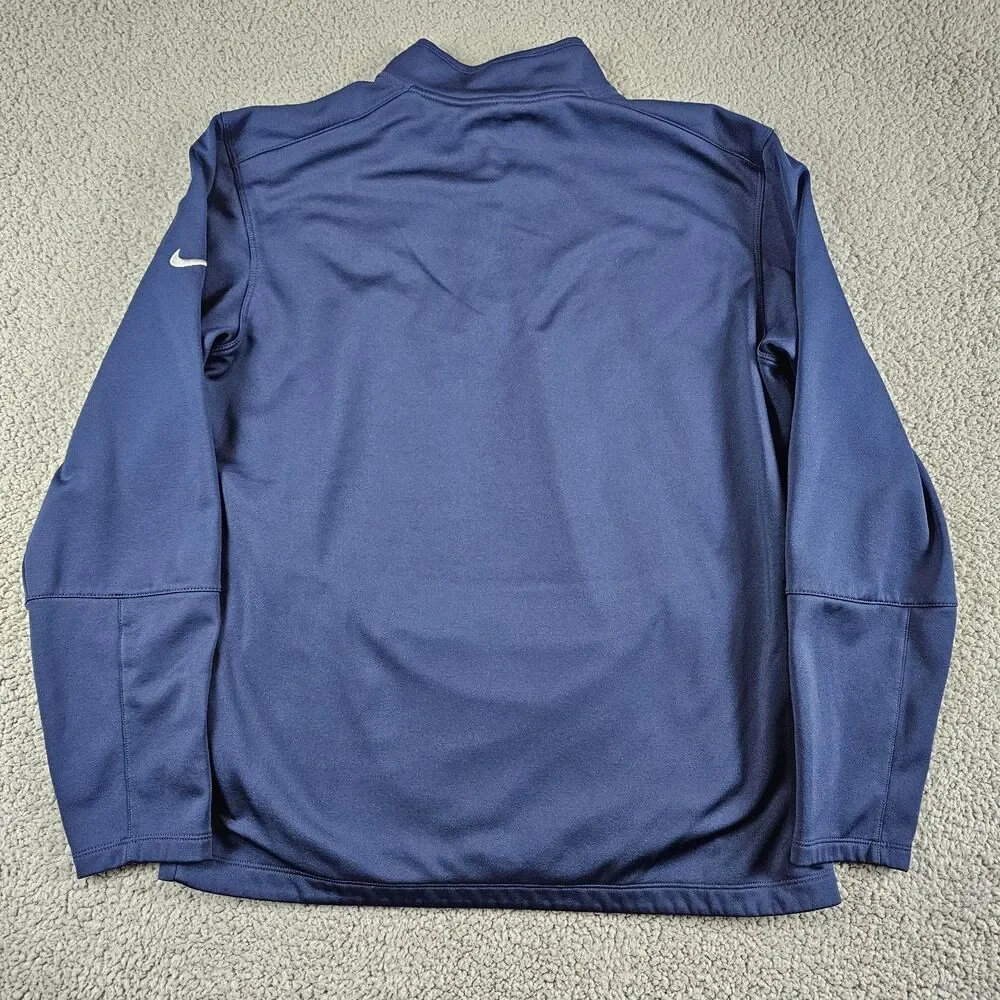 Nike ETSU Buccaneers Pullover Mens Medium Blue 1/4 Zip Mock Golf Therma Fit Logo